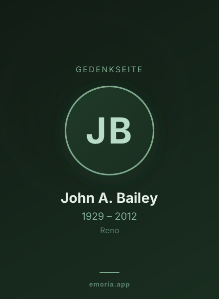 Gedenkportrait von John A. Bailey