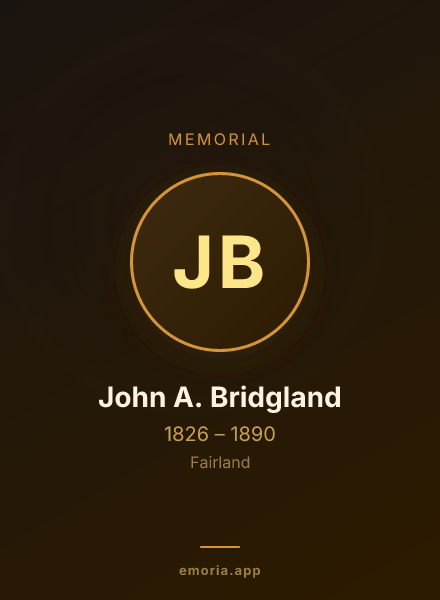 Memorial portrait of John A. Bridgland