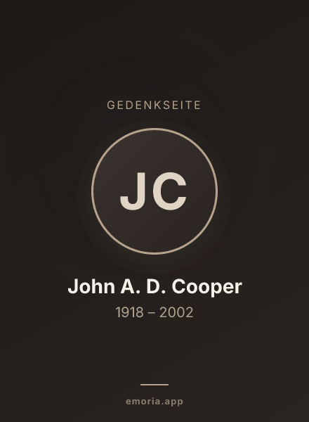 Gedenkportrait von John A. D. Cooper