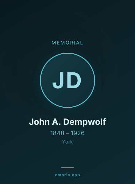 Memorial portrait of John A. Dempwolf