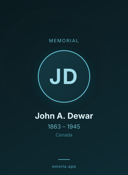 Memorial portrait of John A. Dewar