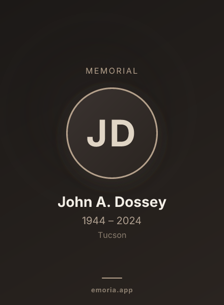 Memorial portrait of John A. Dossey