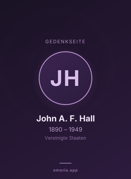 Gedenkportrait von John A. F. Hall