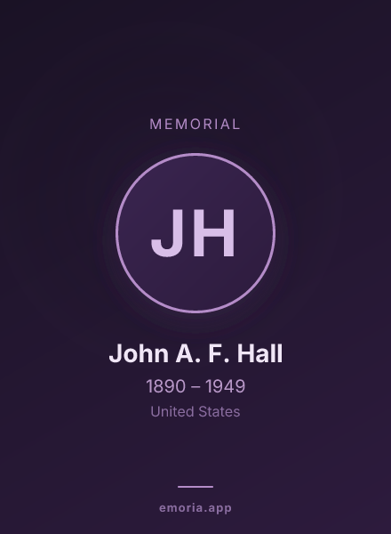 Memorial portrait of John A. F. Hall