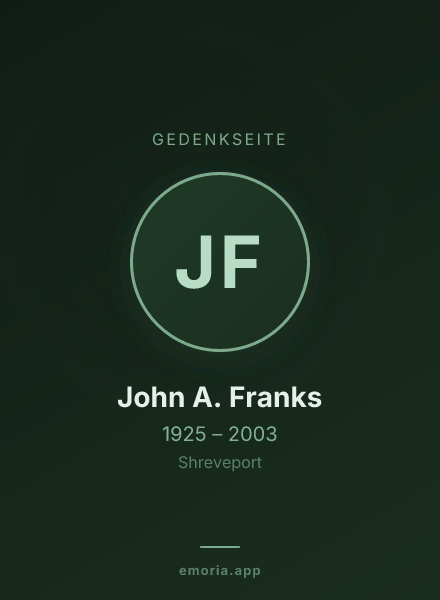 Gedenkportrait von John A. Franks