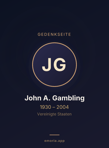 Gedenkportrait von John A. Gambling