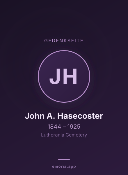 Gedenkportrait von John A. Hasecoster