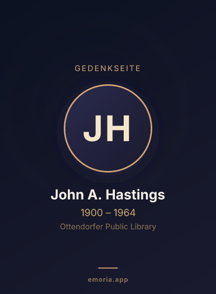 Gedenkportrait von John A. Hastings