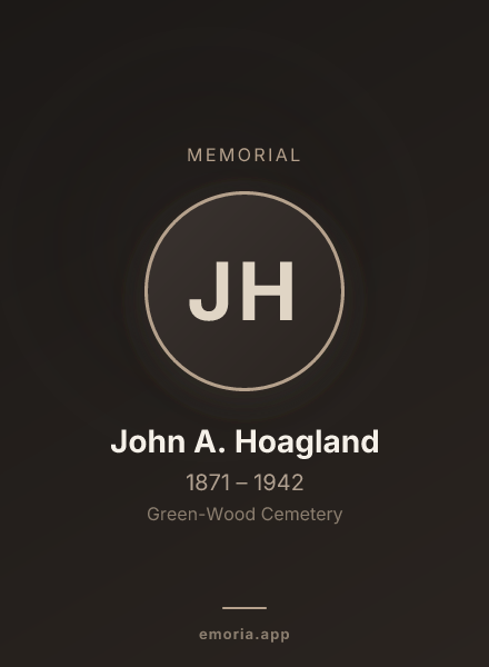 Memorial portrait of John A. Hoagland