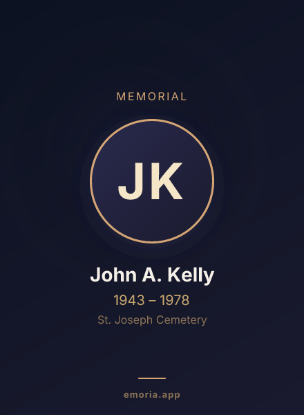 Memorial portrait of John A. Kelly