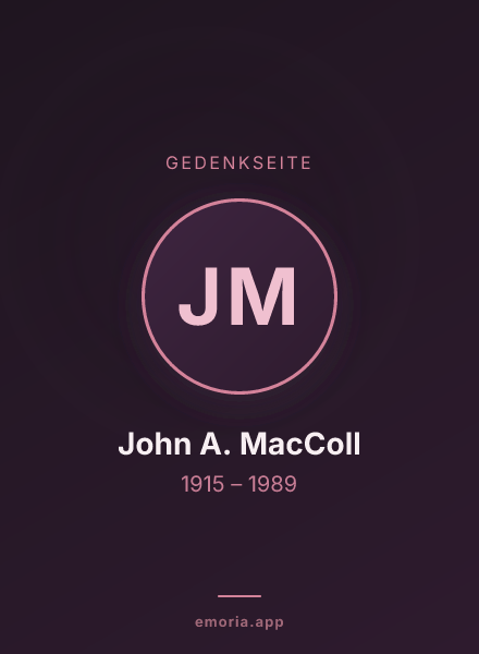 Gedenkportrait von John A. MacColl