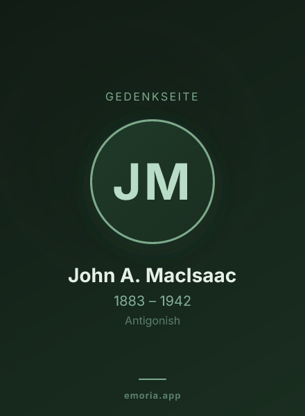 Gedenkportrait von John A. MacIsaac