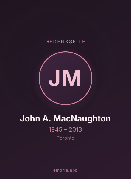 Gedenkportrait von John A. MacNaughton