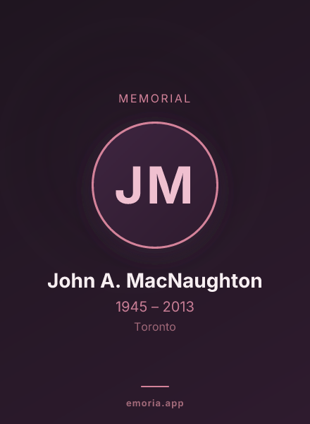 Memorial portrait of John A. MacNaughton