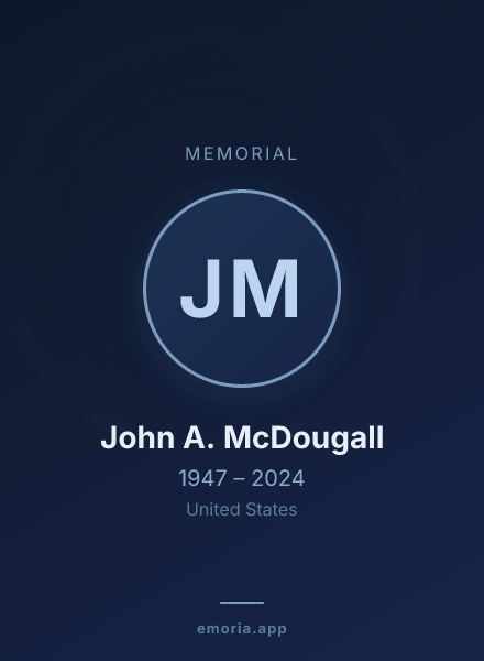 Memorial portrait of John A. McDougall