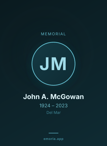 Memorial portrait of John A. McGowan
