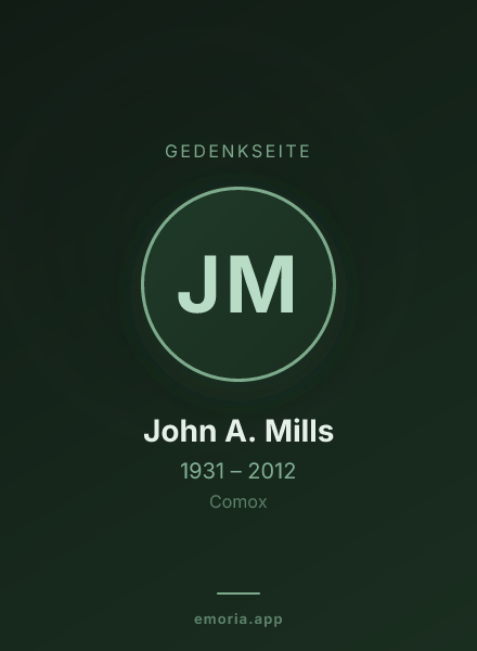 Gedenkportrait von John A. Mills