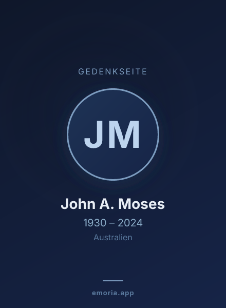 Gedenkportrait von John A. Moses