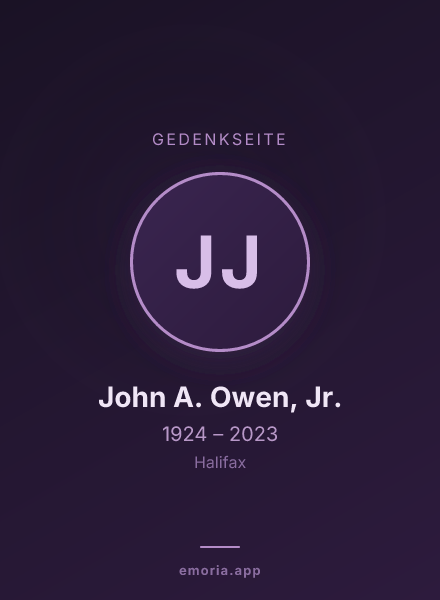 Gedenkportrait von John A. Owen, Jr.