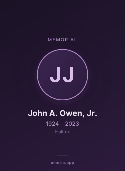 Memorial portrait of John A. Owen, Jr.