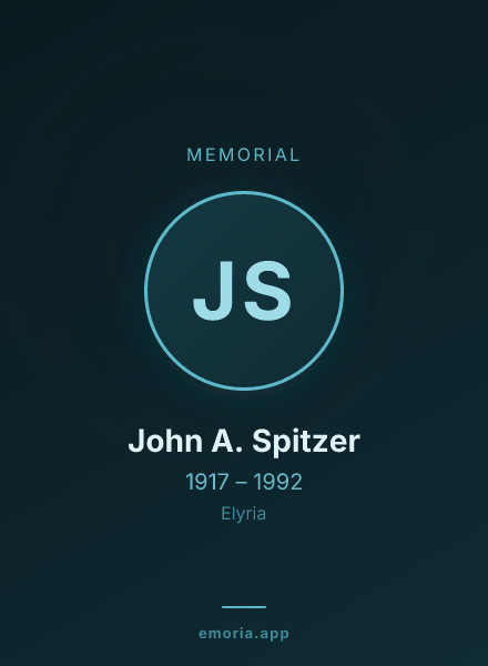 Memorial portrait of John A. Spitzer