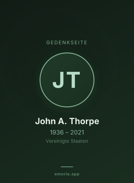 Gedenkportrait von John A. Thorpe