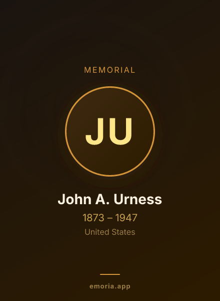 Memorial portrait of John A. Urness
