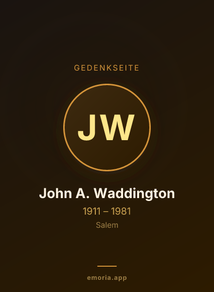 Gedenkportrait von John A. Waddington