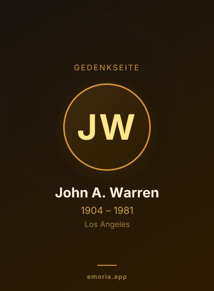Gedenkportrait von John A. Warren