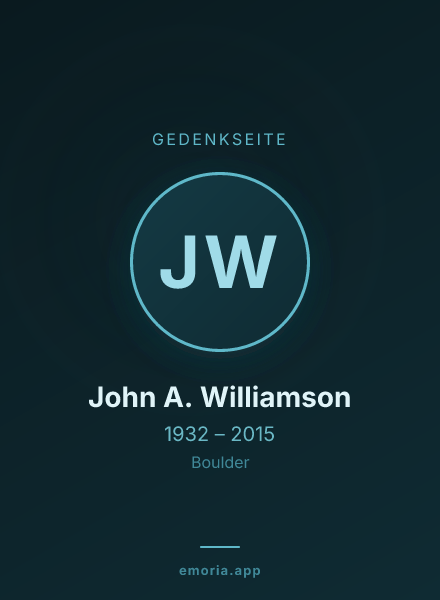 Gedenkportrait von John A. Williamson