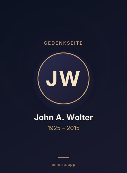 Gedenkportrait von John A. Wolter