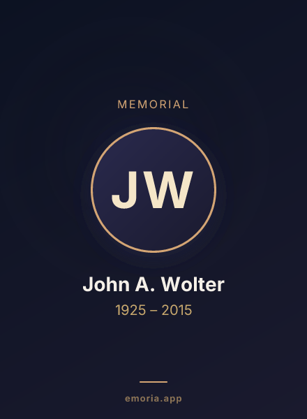 Memorial portrait of John A. Wolter