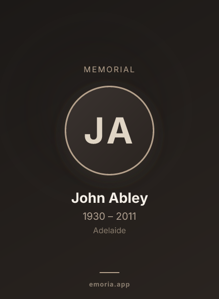 Memorial portrait of John Abley