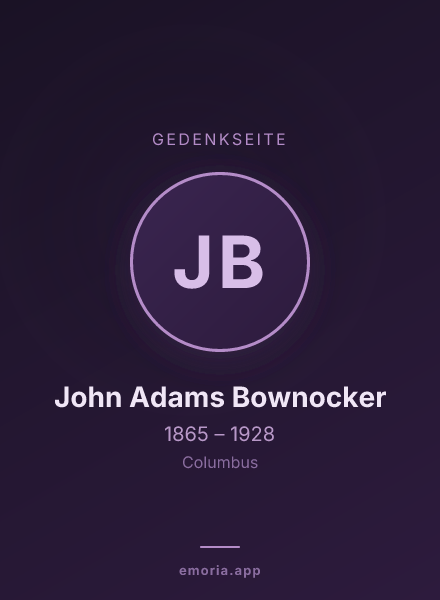 Gedenkportrait von John Adams Bownocker