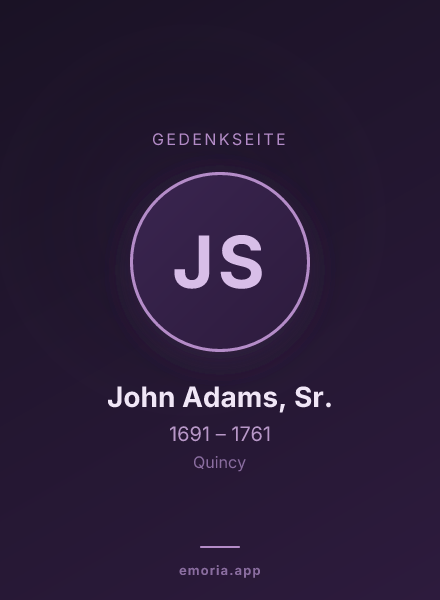 Gedenkportrait von John Adams, Sr.