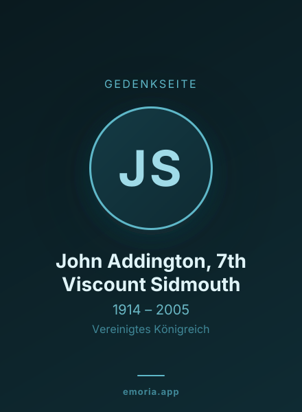 Gedenkportrait von John Addington, 7th Viscount Sidmouth