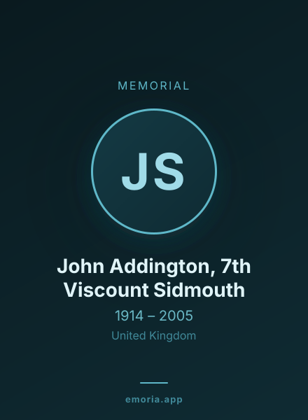 Memorial portrait of John Addington, 7th Viscount Sidmouth