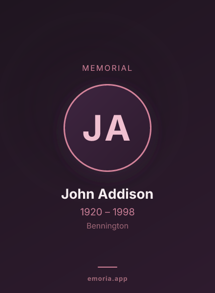 Memorial portrait of John Addison
