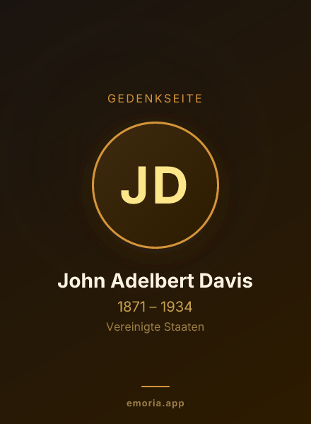 Gedenkportrait von John Adelbert Davis
