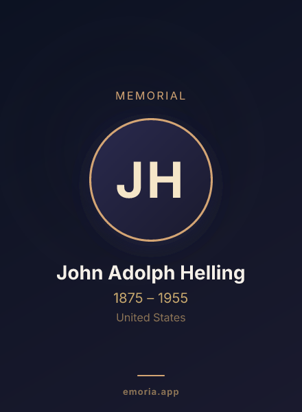 Memorial portrait of John Adolph Helling