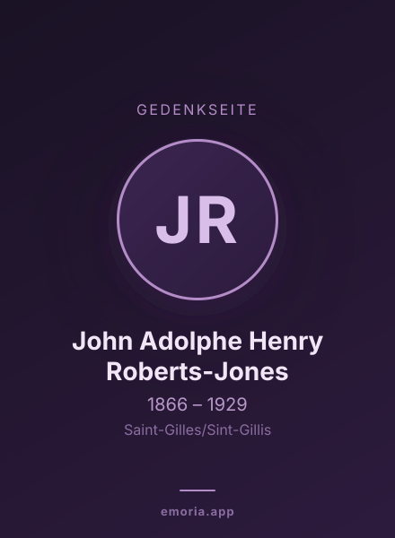 Gedenkportrait von John Adolphe Henry Roberts-Jones