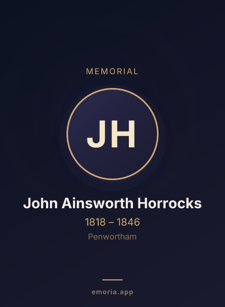 Memorial portrait of John Ainsworth Horrocks