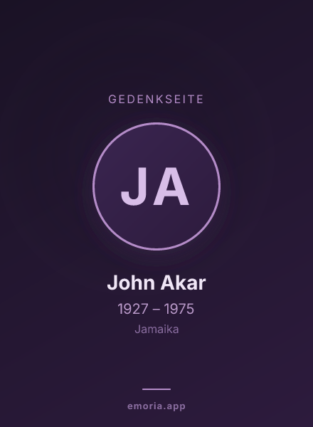 Gedenkportrait von John Akar