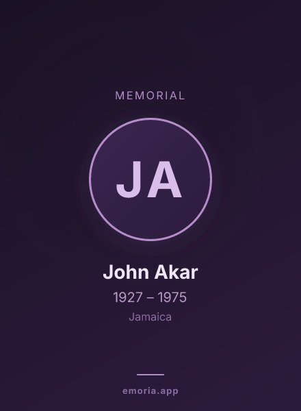 Memorial portrait of John Akar