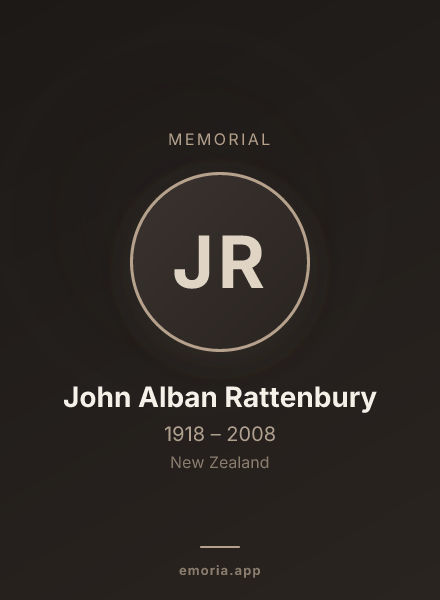 Memorial portrait of John Alban Rattenbury