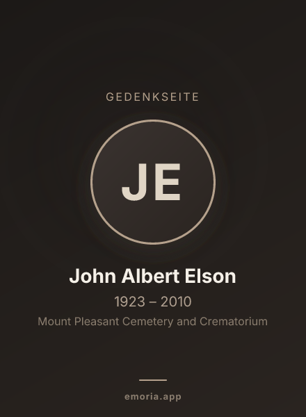 Gedenkportrait von John Albert Elson