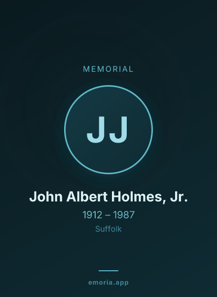 Memorial portrait of John Albert Holmes, Jr.