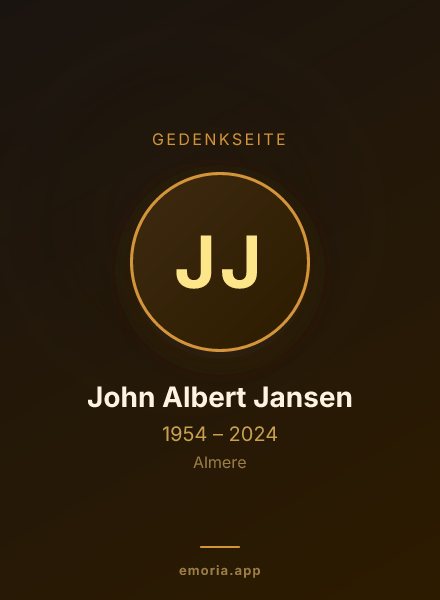 Gedenkportrait von John Albert Jansen