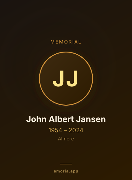 Memorial portrait of John Albert Jansen