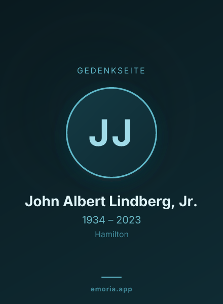 Gedenkportrait von John Albert Lindberg, Jr.